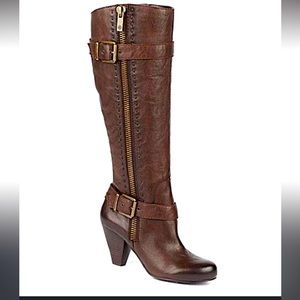 Arturo Chiang boots - “Sassy” brown leather knee high cone heel